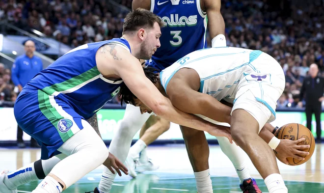 Dallasu ne steče in ne steče, Charlotte ga je presenetil v gosteh, čeprav je bil Luka Dončić s 34 točkami najboljši strelec na igrišču. FOTO: Kevin Jairaj/Usa Today Sports
