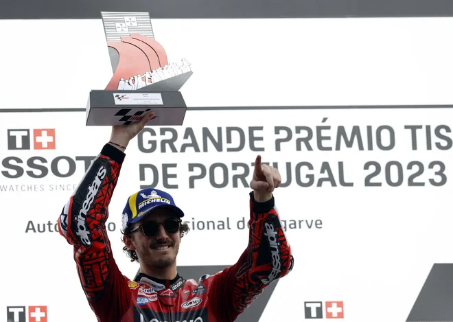 Francesco Bagnaia je odlično odprl novo sezono. FOTO: Marcelo Del Pozo/Reuters
