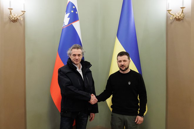 Za slovenskega premiera je to prvi obisk Ukrajine po prihodu na oblast. FOTO: Nebojša Tejić/STA