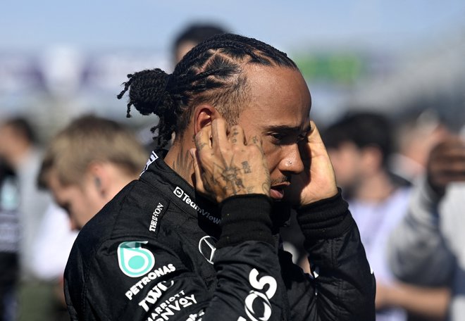 Lewis Hamilton je bil več kot zadovoljen. FOTO: Jaimi Joy/Reuters