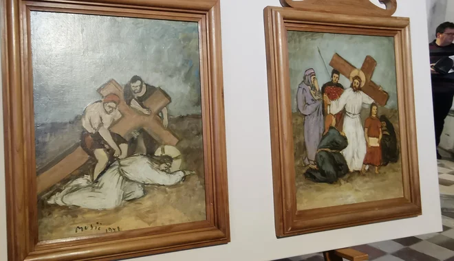 Zoran Mušič se je na sedmo postajo podpisal s šumnikoma, kar je bilo v času fašizma na Primorskem tvegano. Foto Boris Šuligoj