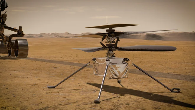 Prihodnji teden bo minilo dve leti, odkar je Ingenuity na Marsu prvič poletel. Foto Nasa/JPL-Caltech