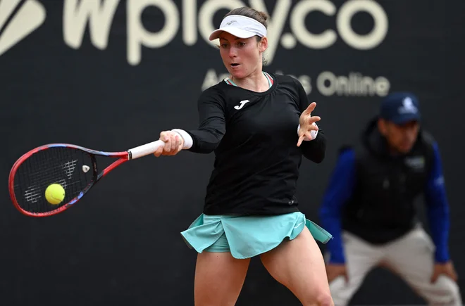 Tamara Zidanšek se že veseli današnjega dvoboja. FOTO: Raul Arboleda/AFP