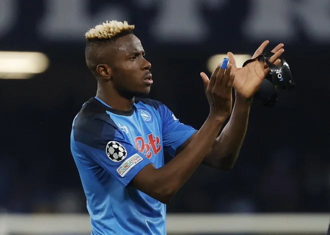 Victor Osimhen je zabil častni gol za Napoli. FOTO: Ciro De Luca/Reuters