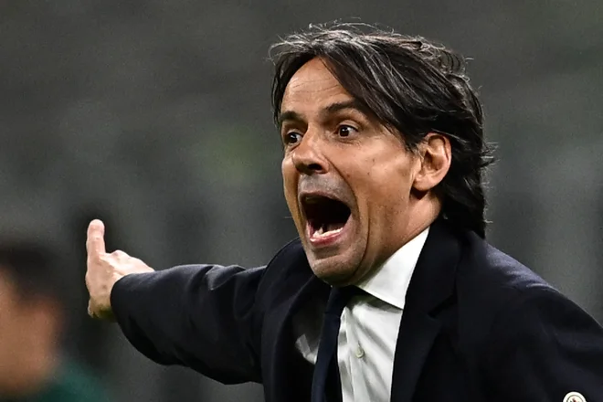 Simone Inzaghi je Inter popeljal do velikega mestnega dvoboja za finale lige prvakov. FOTO: Gabriel Bouys/AFP