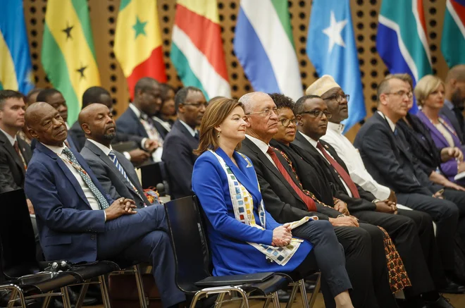 Vodja slovenske diplomacije Tanja Fajon je prvi dan konference na Brdu pri Kranju gostila ministrske kolege iz štirih afriških držav. Foto Jože Suhadolnik