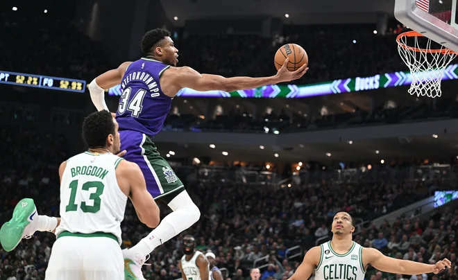 Giannis Antetokounmpo slovi po izjemnih telesnih sposobnostih, toda vrhunski športnik potrebuje še marsikaj drugega. FOTO: Michael McLoone/USA Today Sports