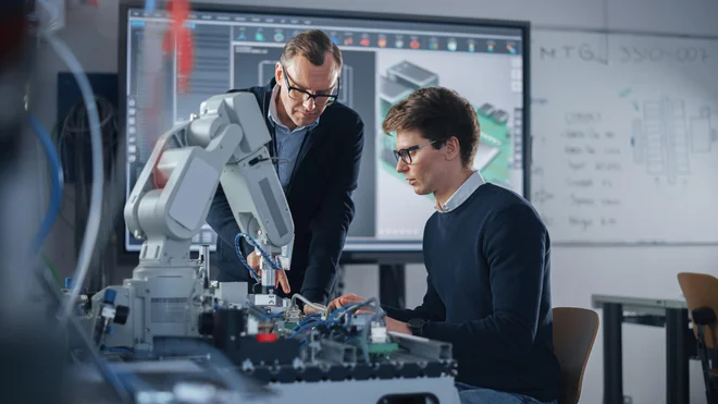 Podjetja se čedalje pogosteje odločajo za investicije, ki pripomorejo k večji digitalizaciji in robotizaciji, večji energetski učinkovitosti, skrbi za okolje in razvoju novih poslovnih modelov. FOTO: Gorodenkoff/Shutterstock