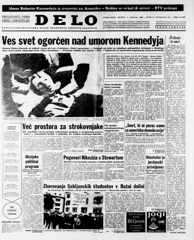 Delo je leta 1968 redno poročalo o študentskem gibanju v Sloveniji in drugje po Jugoslaviji. Fotodokumentacija Dela
