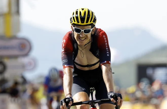 Geraint Thomas napoveduje bitko za rožnato majico s Primožem Rogličem in Remcom Evenepoelom. FOTO: Christian Hartmann/Reuters