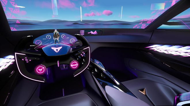 Pri Cupri so predstavili digitalni koncept darkrabel, dvosedežni električni avtomobil za virtualni svet. FOTO: Cupra