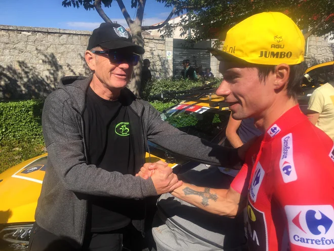 Primož Čerin je Primoža Rogliča spremljal tudi med Vuelto 2019. Foto Miha Hočevar