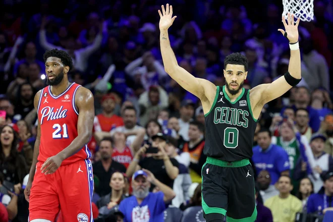 Jayson Tatum je bil najboljši strelec Bostona. FOTO: Tim Nwachukwu/AFP