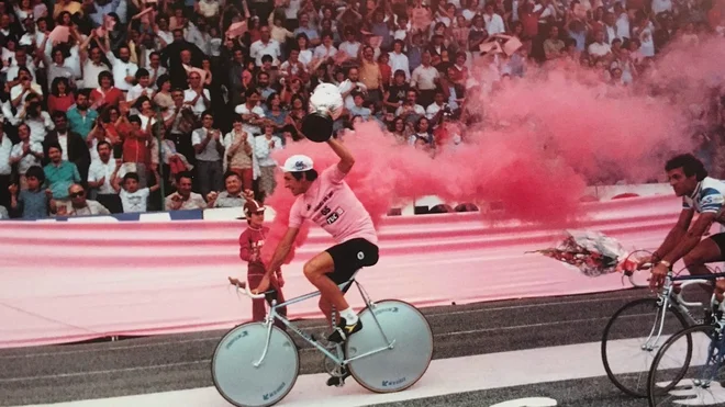 Zmagoslavje Francesca Moserja leta 1984. FOTO: Gazetta.it