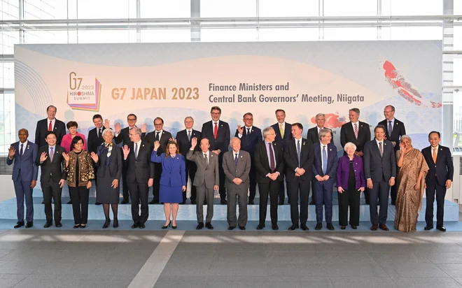 V japonskem mestu Niigati so se sestali finančni ministri G7. FOTO: Kazuhiro Nogi/AFP
