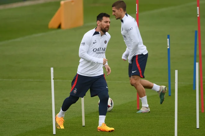 Lionel Messi trenira z ekipo PSG. FOTO: Franck Fife/AFP