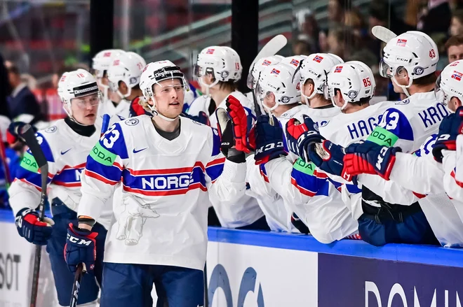 Thomas Berg-Paulsen je bil norveški strelec za vodstvo z 1:0. FOTO: Gints Ivuskans/AFP