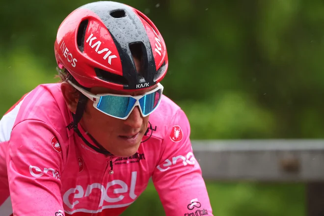 Geraint Thomas ostaja rožnat. FOTO: Luca Bettini Afp