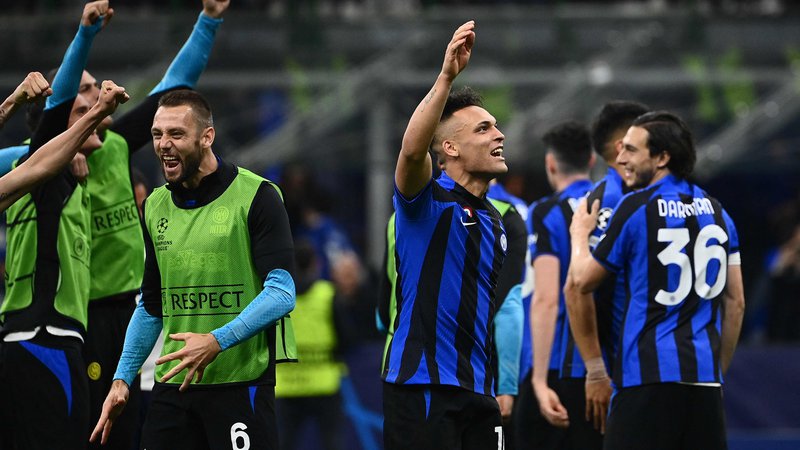 Fotografija: Lautaro Martinez je Inter popeljal v finale. FOTO: Isabella Bonotto/ AFP