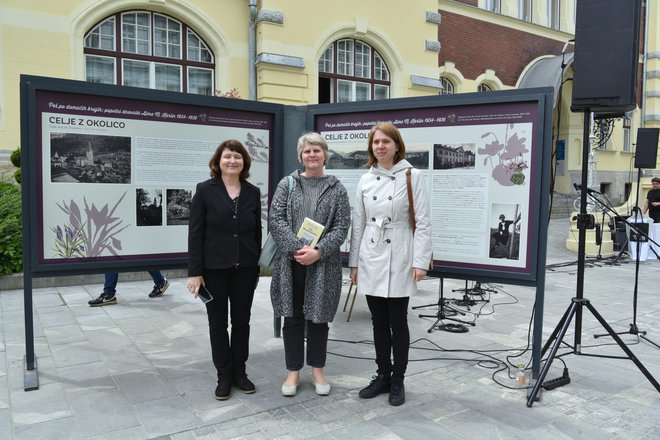 Avtorice razstave na Krekovem trgu v Celju (z leve): Jerneja Jezernik, Marija Počivavšek in Alenka Hren Medved. FOTO: Egon Horvat/MNZC