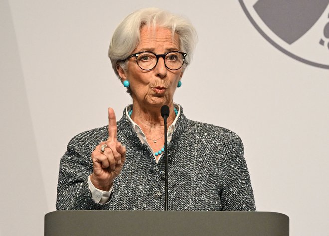 Christine Lagarde, predsednica ECB. FOTO: Ina Fassbender/AFP