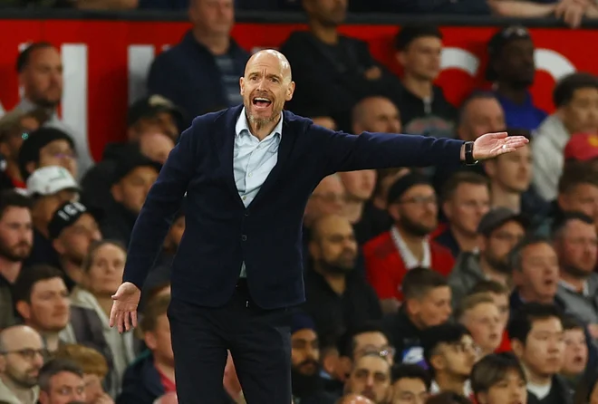 Erik ten Hag je izpolnil pričakovanja v prvi sezoni na trenerskem stolčku Manchester Uniteda. FOTO: Molly Darlington/Reuters