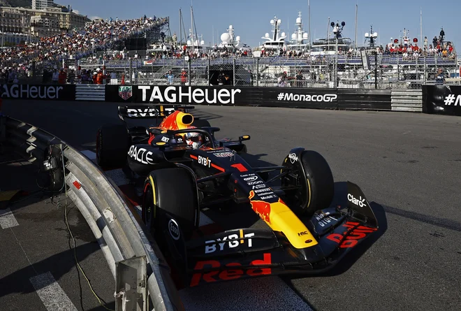 Max Verstappen je bil danes najhitrejši v Monte Carlu. FOTO: Stephane Mahe/Reuters