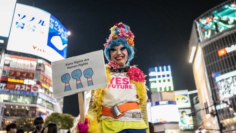 Fotografija: Dan vidnosti transspolnosti v Tokiju. FOTO: Yuichi Yamazaki/AFP