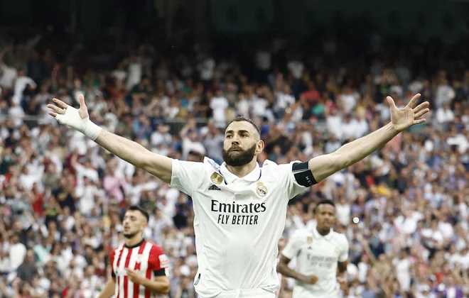Karim Benzema bo naslednji znani nogometaš, ki se bo preselil na Bližnji vzhod. FOTO: Juan Medina/Reuters