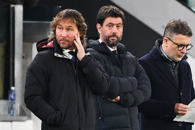 Nekdanje vodstvo Juventusa: Pavel Nedved in Andrea Agnelli. FOTO: Isabella Bonotto/FOTO