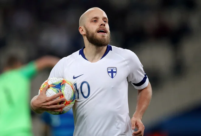 Teemu Pukki je prvi zvezdnik finske reprezentance. FOTO: Alkis Konstantinidis/Reuters