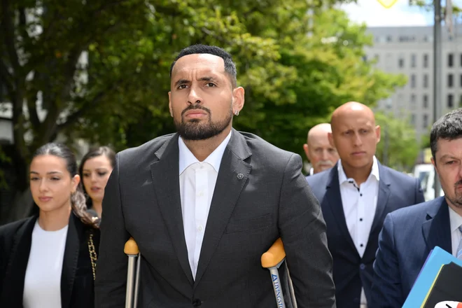 Nick Kyrgios februarja pred sodiščem v Canberri. FOTO: Mick Tsikas/Reuters