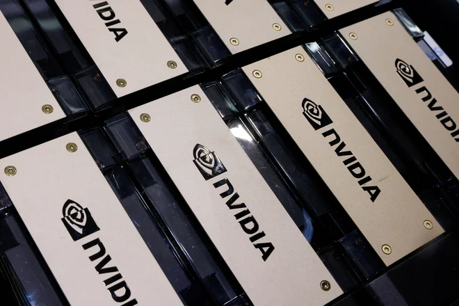 Skokovita rast delnic Nvidie je bistveno pripomogla k uspešni zgodbi indeksa T.A.M.A.N. FOTO: Ann Wang/Reuters