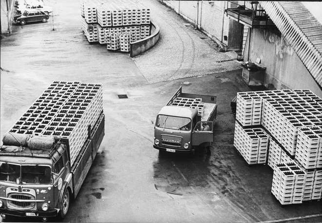 Konec 70. let so dobili novo polnilnico z novo avtomatsko linijo z zmogljivostjo 80.000 steklenic na uro. FOTO: Marjan Ciglič