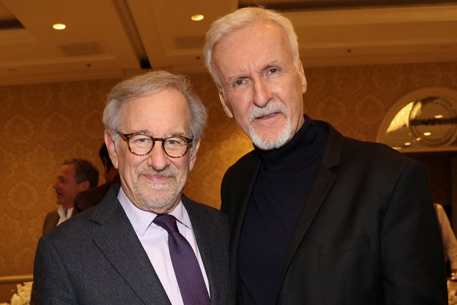 James Cameron (desno) s Stevenom Spielbergom FOTO: Mario Anzuoni/Reuters