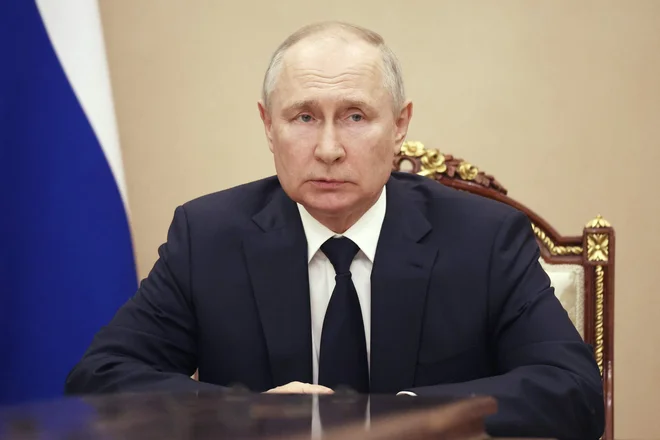 Ruski predsednik Vladimir Putin med nagovorom 26. junija. FOTO: Valery Sharifulin/Afp