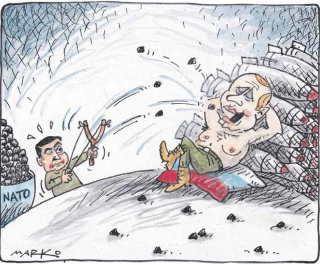 Ruska hrana. KARIKATURA: Marko Kočevar
