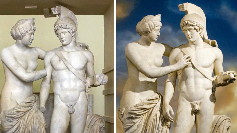 Fotografija: V času svoje zadnje vlade je za okras vladne palače Chigi naročil »proteze« za kip Venere in Marsa iz Naconalnega muzeja Dioklecianove terme, pri čemer je Mars na željo Berlusconija dobil povrnjeno »moškost«. FOTO: Stringer/Reuters