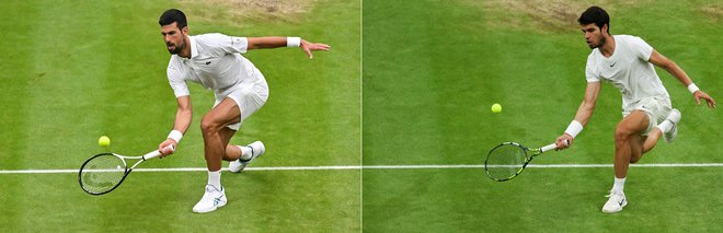 Carlos Alcaraz in Novak Đoković bosta odigrala sanjski finale. FOTO: Adrian Dennis/AFP