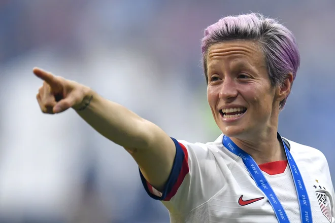 Megan Rapinoe je z ZDA osvojila dva naslova svetovnih prvakinj. Foto Christophe Simon/AFP