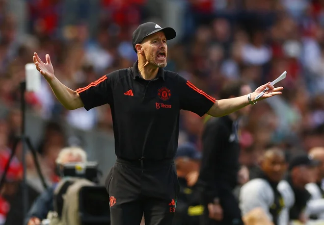 Erik ten Hag ni bil zadovoljen z videnim v Las Vegasu. FOTO: Lee Smith/Reuters