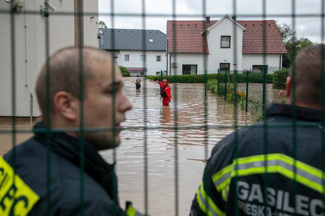Poplave pri Medvodah FOTO: Voranc Vogel/Delo