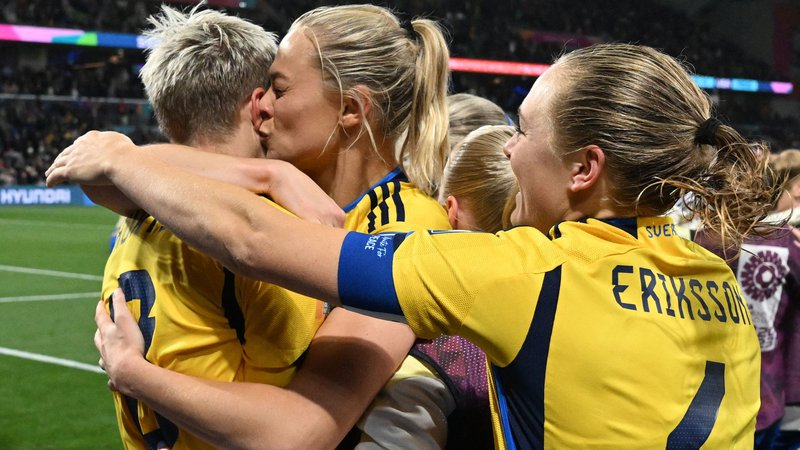 Fotografija: Švedinje so se prebile v četrtfinale SP. FOTO: William West/AFP