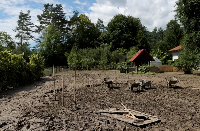 Posledice poplav v Letušu FOTO: Blaž Samec/Delo