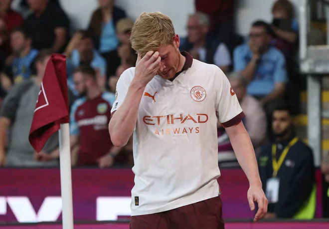 Kevin de Bruyne ima vnovič težave z mišico, ki so ga ovirale že lani. Foto Reuters