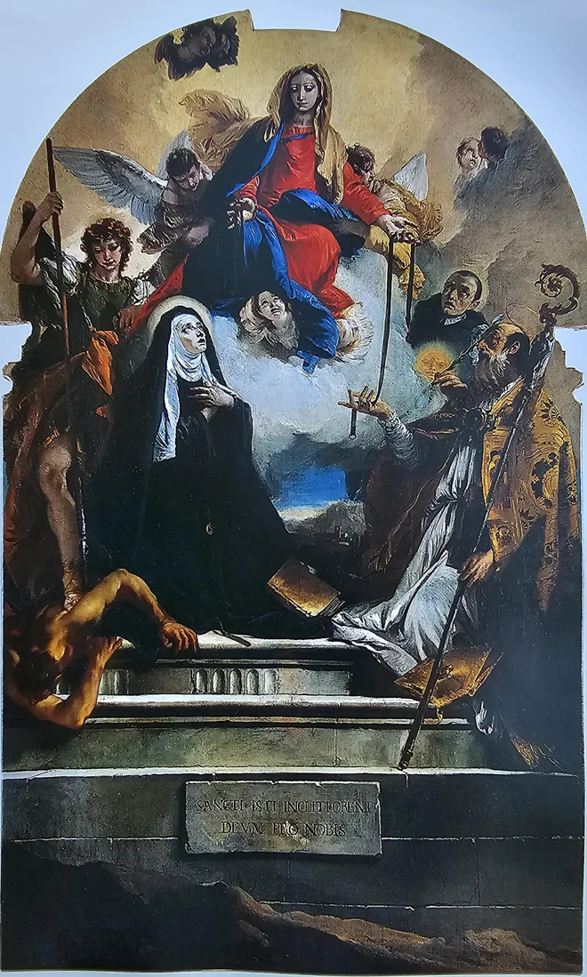 Marija s pasom je delo, ki so jo bogati Pirančani okoli leta 1730 naročili pri beneškem mojstru Giambattisti Tiepolu. Pred 83 leti jo je italijanska oblast odpeljala v Italijo. Danes je v tržaškem muzeju Sartorio. Foto Boris Šuligoj