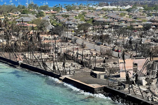 Lahaina na havajskem otoku Maui po požaru. FOTO: Reuters