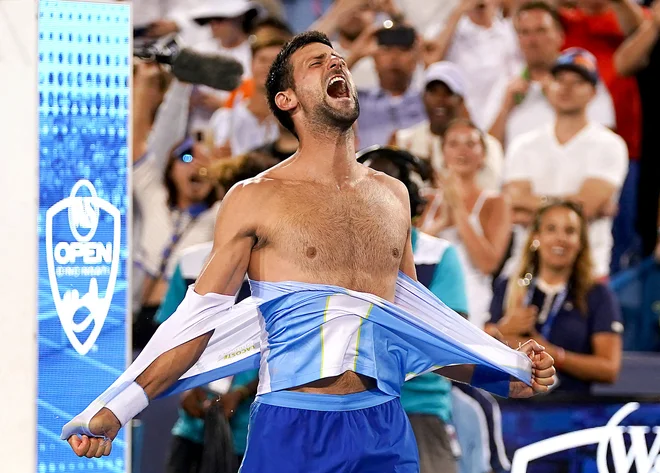 "Kot bi osvojil grand slam," je čustva po zmagi opisal Đoković. Foto Kareem Elgazzar/USA Today