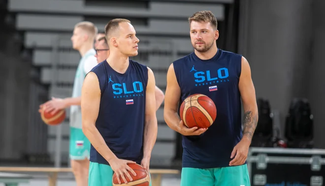 Klemen Prepelič in Luka Dončić bosta udarna aduta Slovenije v napadu. Foto Voranc Vogel