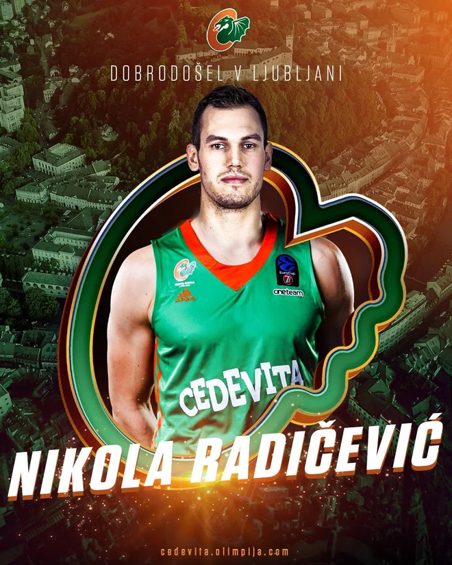Nikola Radičević, ki je bil minulo sezono član španskega Bilbaa, je novinec pri Cedeviti Olimpijii. FOTO: Facebook